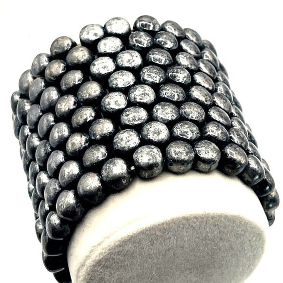 Vintage Multi-Layer Necklace & Bracelet Set With Chain Beaded Cuff & Rings - Picture 11 of 15